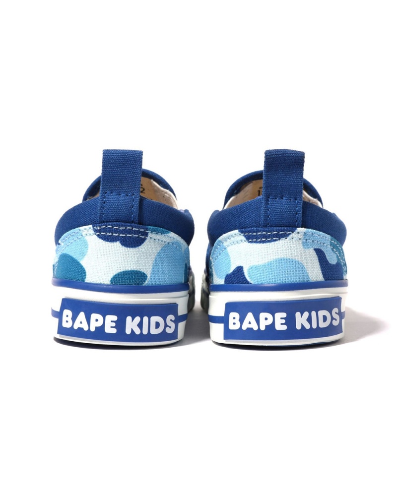 Chaussure Bape ABC Ape Head Patch Slip Ons Bleu Enfant | YME-74456030